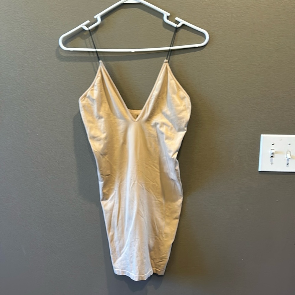 Free people nude bodycon slip dress size medium large